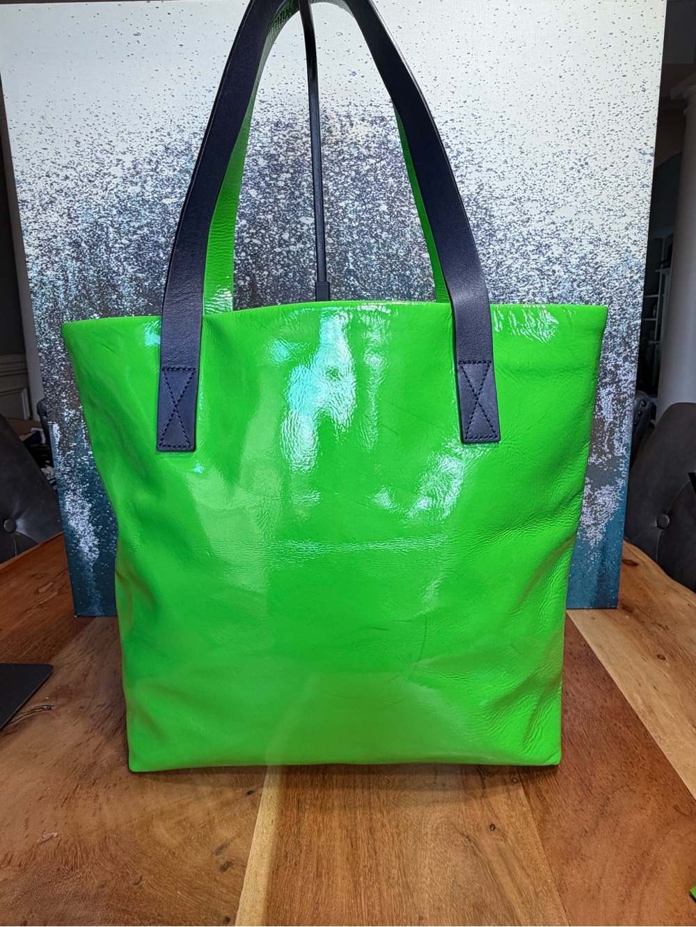 Kate Spade Rare Collectible Flicker Bon Shopper Storybook Lining Navy Green - Picture 6 of 17